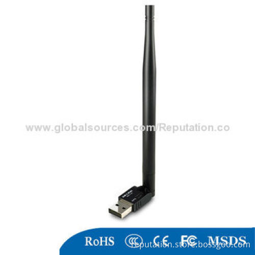 USB 802.11n 150Mbps Mini Wireless LAN Adapter, Supports WPS Key Encryption